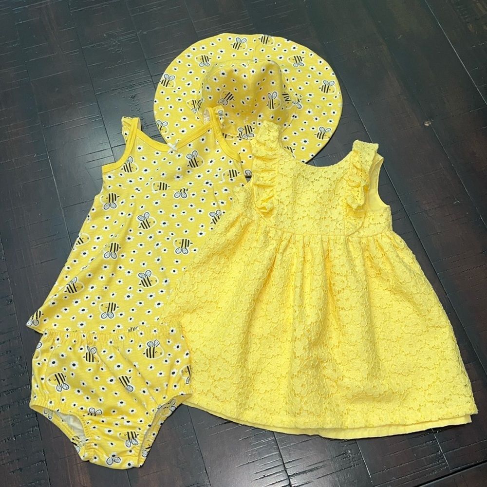 Baby girl spring clothes bundle 12 month old Dress and 3pc set